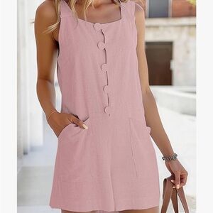 Elegant Mauve Sleeveless short overalls